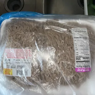 Hamburger meat, ground beef, meat, red meat, brown meat