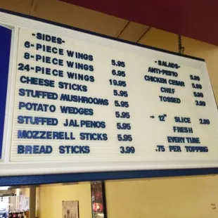 Sides &amp; Salads Menu