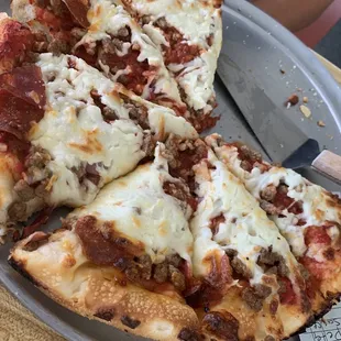 The PETA!  Deep dish deliciousness! My son agreed BEST PIZZA he's had in a long time!