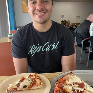 Cole having a great time at Dave's Pizza Oven