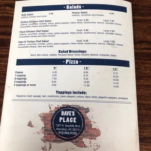 Menu back