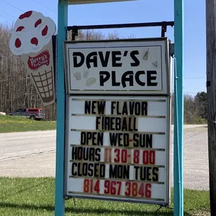 a sign for dave's place