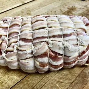 Bacon wrapped Boneless Rolled Roast