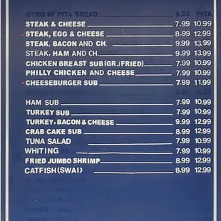 menu