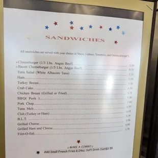 the menu