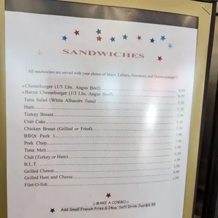 the menu
