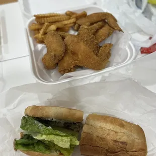 chicken wings and fried chicken, food