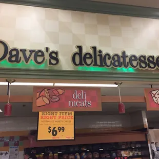 the sign above the counter