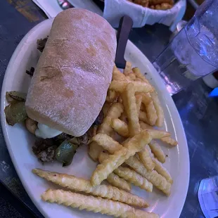 a sandwich and french fries