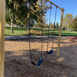 Two big kids swings, no baby swings.