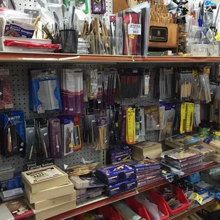 Pottery supplies, carving stones, hand tools, etc. limited glazes and glazes, but cool art supply store in Metairie, LA.