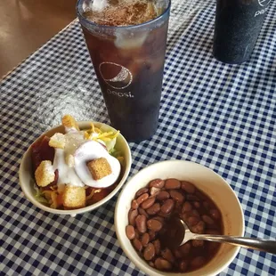Salad bar and pinto beans!