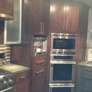 a kitchen with stainless steel appliances