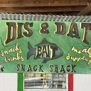 a sign for his restaurant