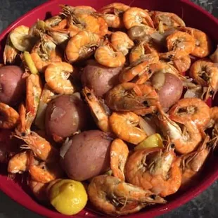 Nothing like some Boiled Louisiana Fresh Jumbo Shrimp with its fixings for the weekend