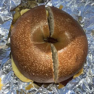 Bacon Egg &amp; Cheese on a Plain Bagel