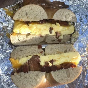 Bacon Egg &amp; Cheese on a Plain Bagel