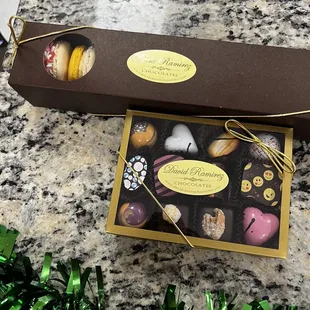 10 Piece Macaron Assortment and 12 Piece Chocolate Assortment