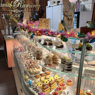 a display of a variety of pastries