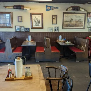 a view of the dining area