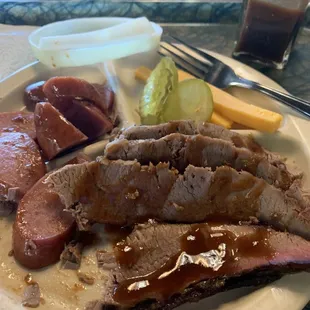 Beef Brisket and Sausage