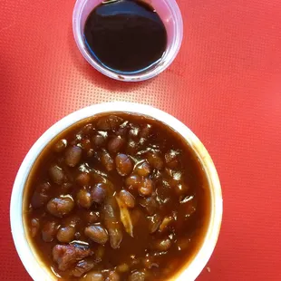 Smoked BBQ beans and sweet sauce-2015