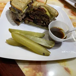 Pastrami and Brisket Sandwich
