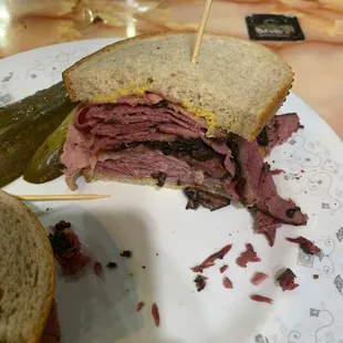 Pastrami Corned Beef on Rye with Mustard...