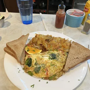 Veggie omelette. Hash browns were the star.