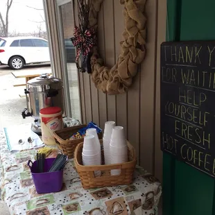 Coffee while you wait!