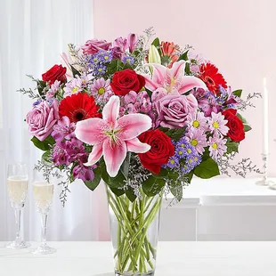 For the one you adore above all else, here's a Valentine's surprise designed to wow! Our spectacular arrangement is filled wi...