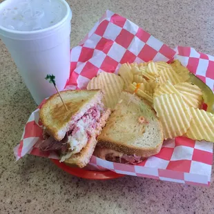 This was the regular size Reuben.    If you want &quot;New York Size&quot;, which is double meat, add $3.75 more to the price.