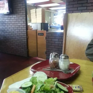 Side salad ... pizza is in the oven :)