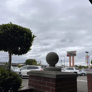 a view of the parking lot