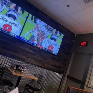 Two of the multiple screens available