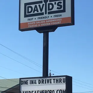 a sign for david's fast food