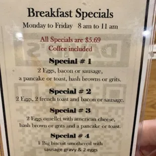 Breakfast specials