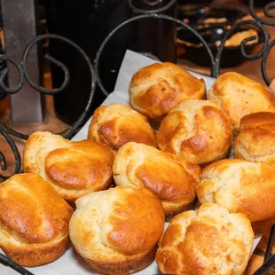 a basket of freshly made rolls