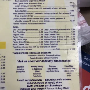 menu