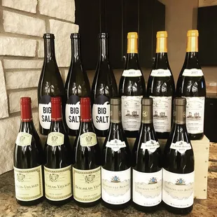 a selection of wines