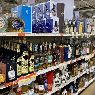 shelves of liquor