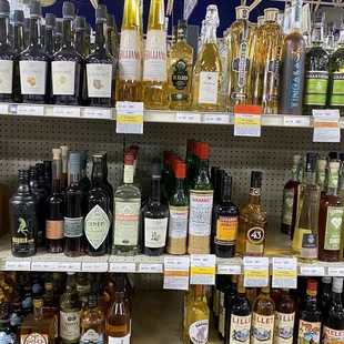 shelves of liquor