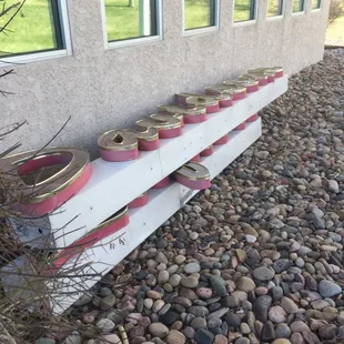 Retired signs. Will miss the retro look