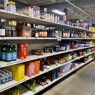 shelves in a grocery store