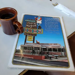  coffee cup and menu