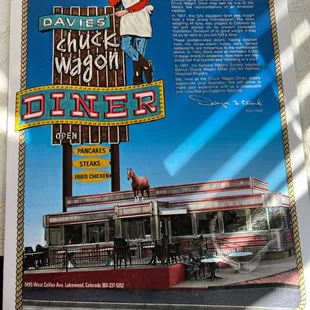 Front of menu