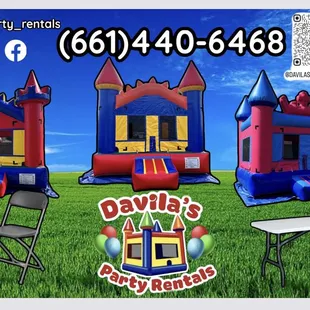 Tables, Chairs, Jumpers, and waterslide Rentals