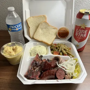 Three meat combo, to go!