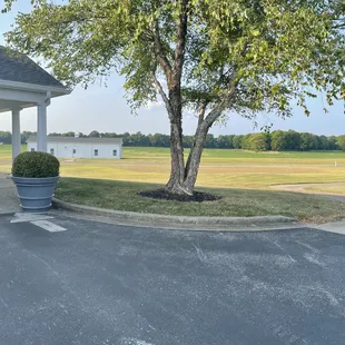 an empty parking lot