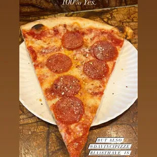 a slice of pepperoni pizza